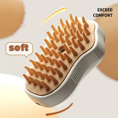 Electric Cat Steam Brush – 3-In-1 Pet Grooming Comb with Water Spray for Cats and Dogs, USB Rechargeable.